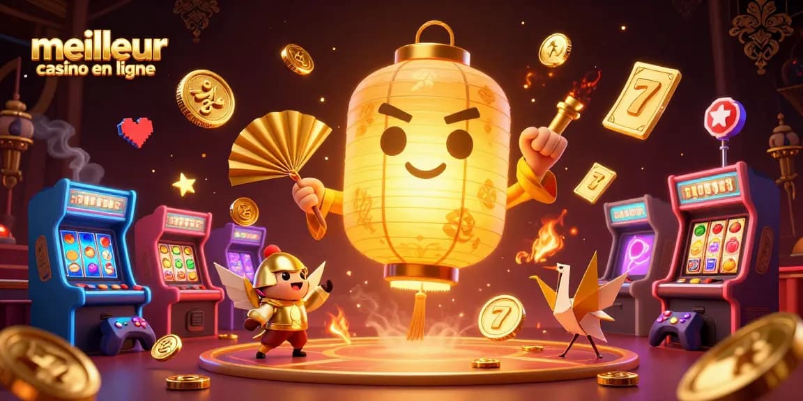 Jouez et gagnez avec le meilleur casino en ligne grâce à cette illustration festive de jeux et de chance.