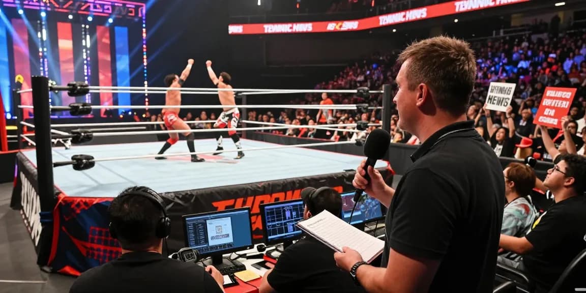 Exciting wrestling event with stillrealtous capturing live matches and energetic crowd.