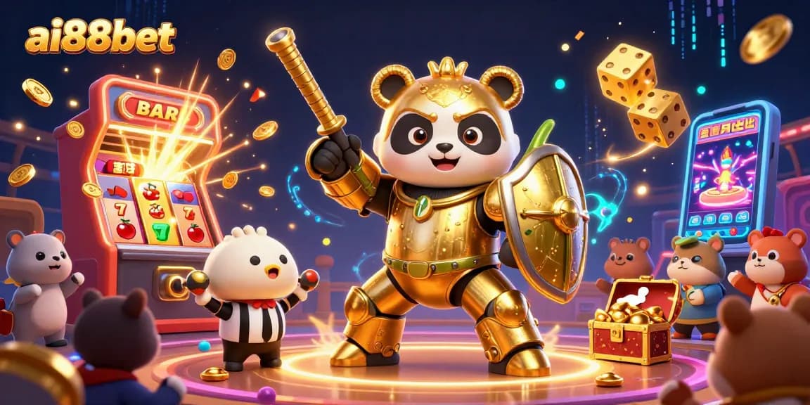 Experience thrilling games at ai88bet with a vibrant and engaging casino-themed illustration.