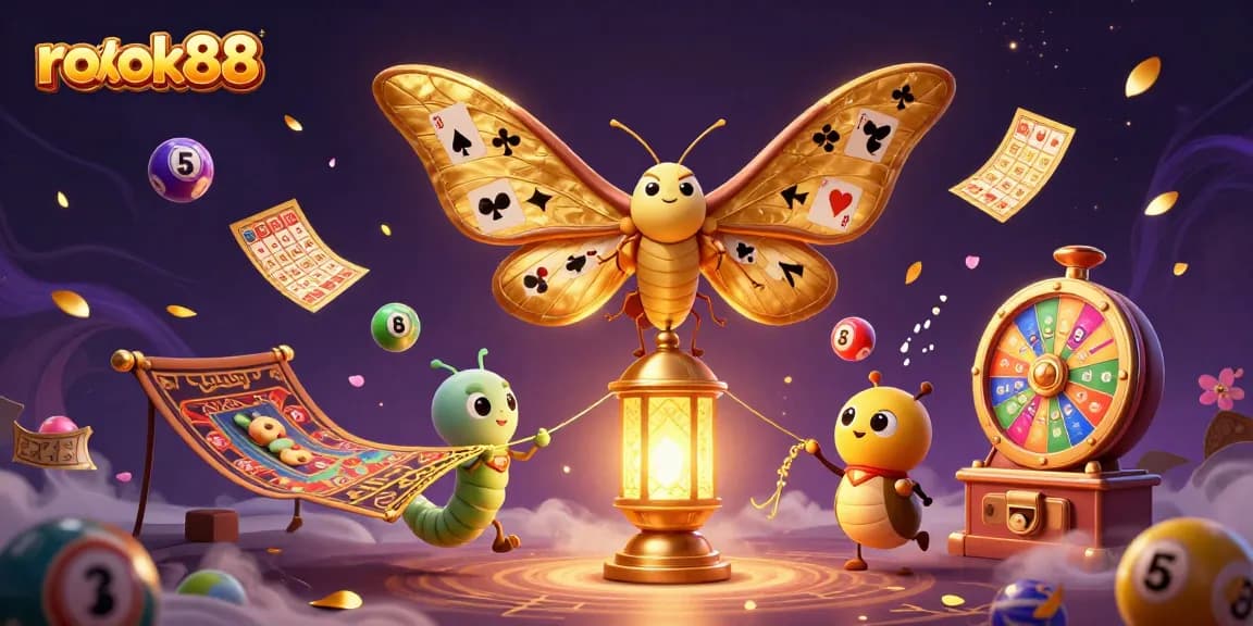 Experience exciting wins at rokok88 with vibrant lottery balls and golden casino elements!