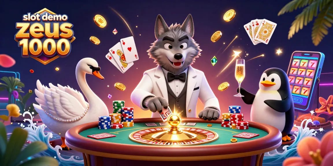 Play the slot demo zeus 1000 with majestic characters in a vibrant casino atmosphere.