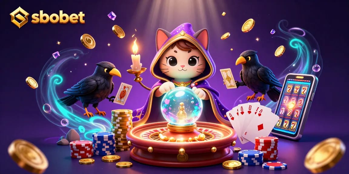Experience sbobet magic through a captivating 3D scene filled with fortune, mystery, and rich gambling elements.