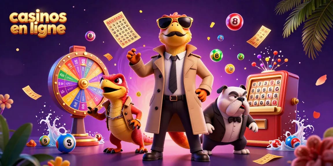 Plongez dans l'univers des casinos en ligne avec des raptors humoristiques tentant d'entrer dans un lounge VIP tout en étant entourés de nombreux éléments ludiques.