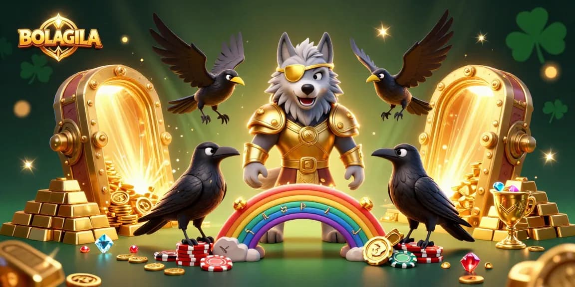 BOLAGILA offers an immersive 3D casino experience showcasing a vibrant scene filled with treasures and gaming elements.