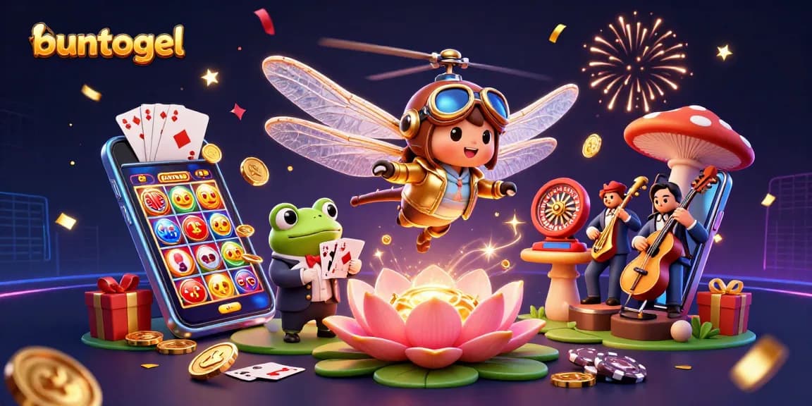 Experience the thrill of playing on Buntogel with exciting slots, cards, and gaming elements.