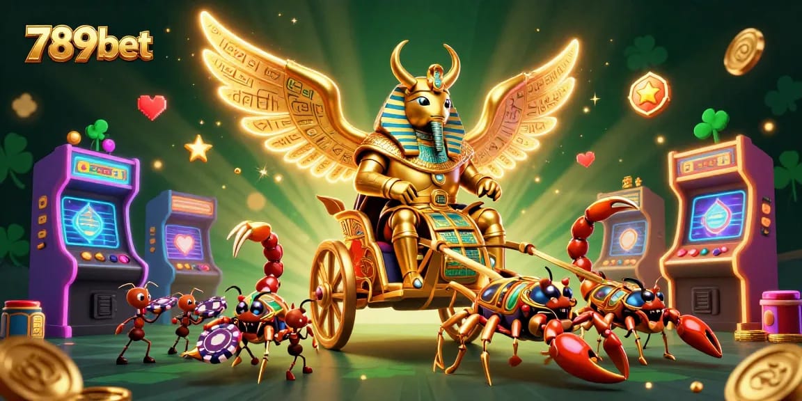 Experience thrilling gameplay at 789bet with golden scarab beetle and dynamic casino features.