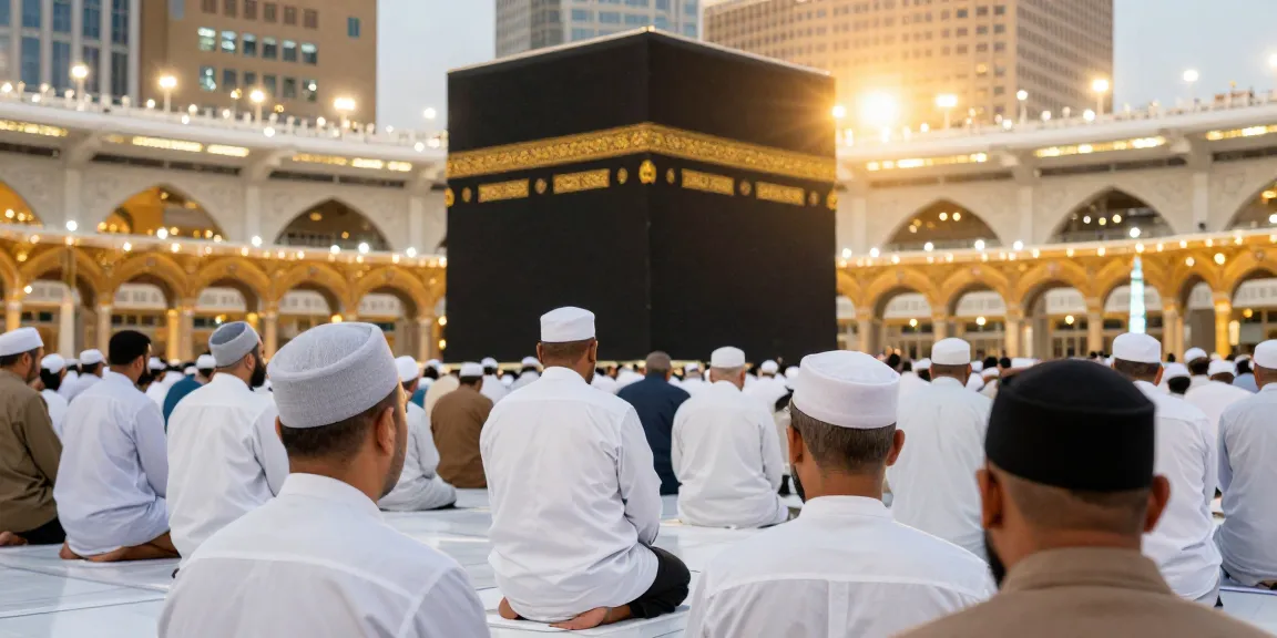 Umroh Itikaf experience in Mecca, spiritual pilgrimage tour, peaceful destination for worship.