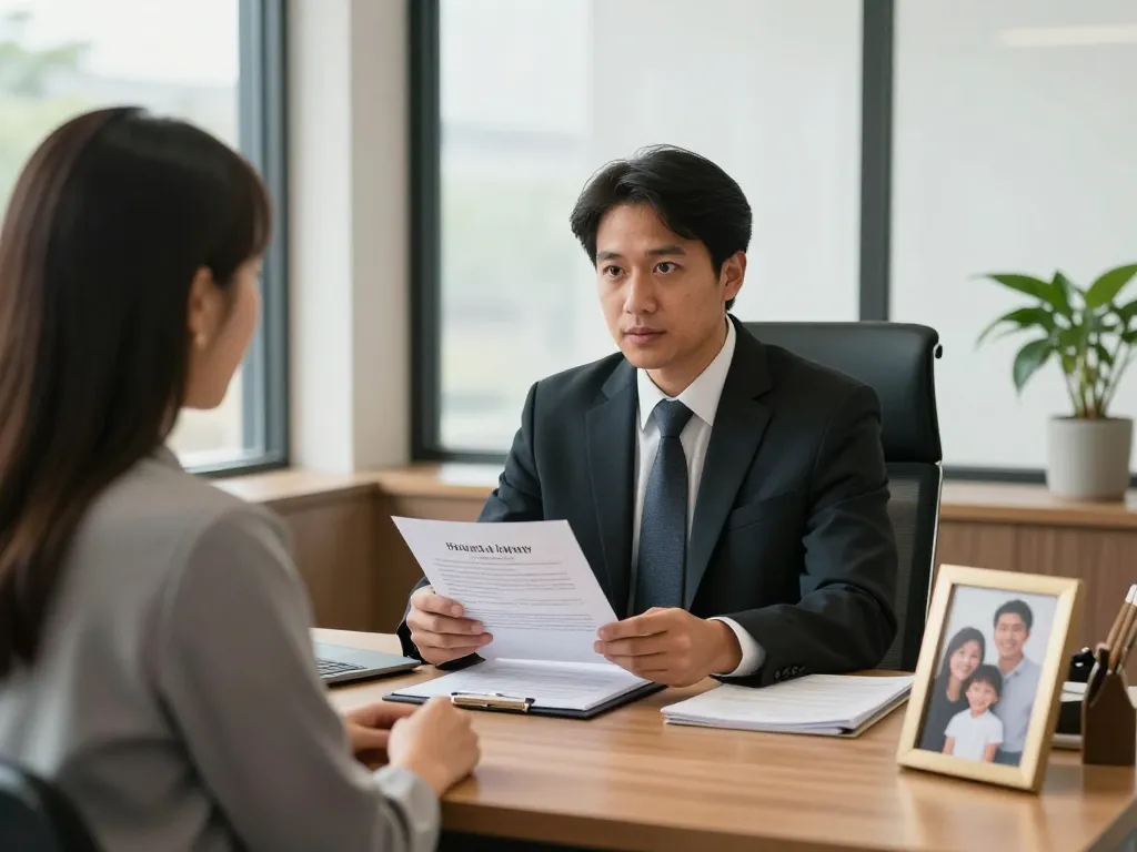 Houston Injury Attorney discussing legal options with a client in a professional office setting.