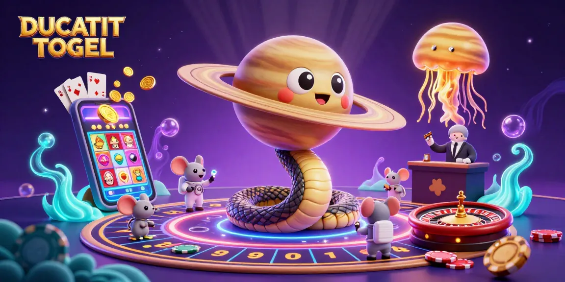 Experience the thrilling action at DUCATITOGEL with astronaut mice betting on a roulette wheel made of Saturn's rings.