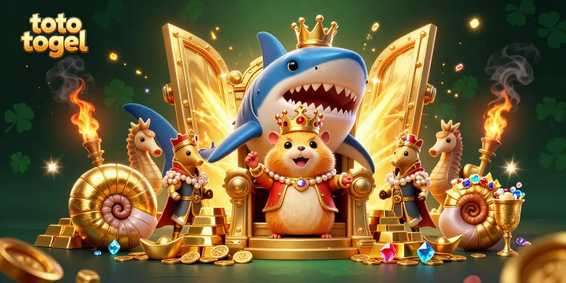 Menangkan hadiah besar dengan toto togel, ilustrasi kasino yang menawan menunjukkan raja hamster emas.