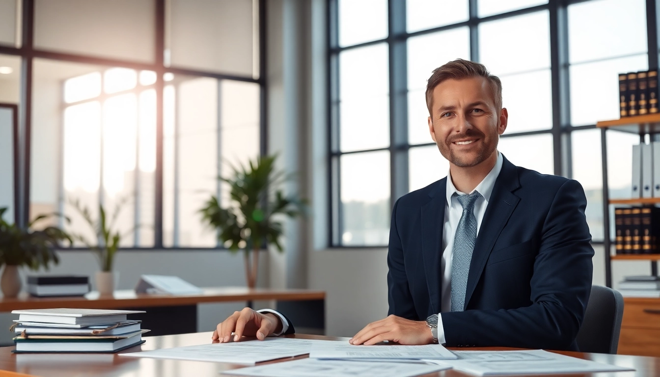 Clearwater truck accident lawyer consulting in a modern office, representing expertise and professionalism.