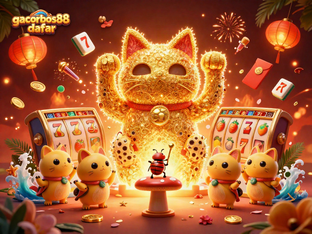 Experience the excitement and thrill of gacorbos88 daftar with a vibrant casino-themed illustration.