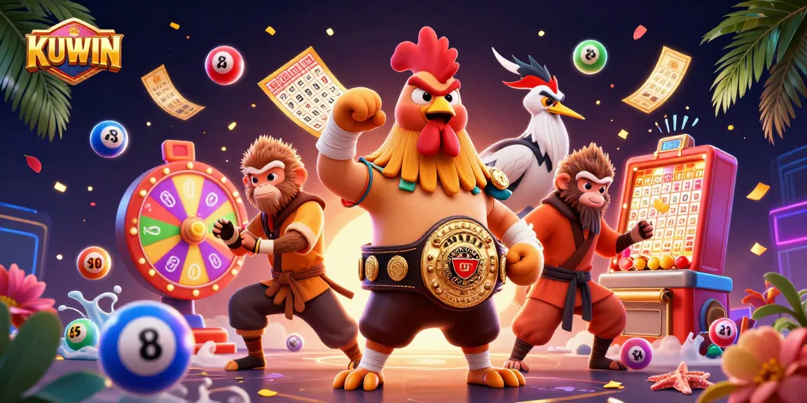 Kuwin offers exciting gameplay with vibrant lottery elements and characters representing a fun gambling experience.