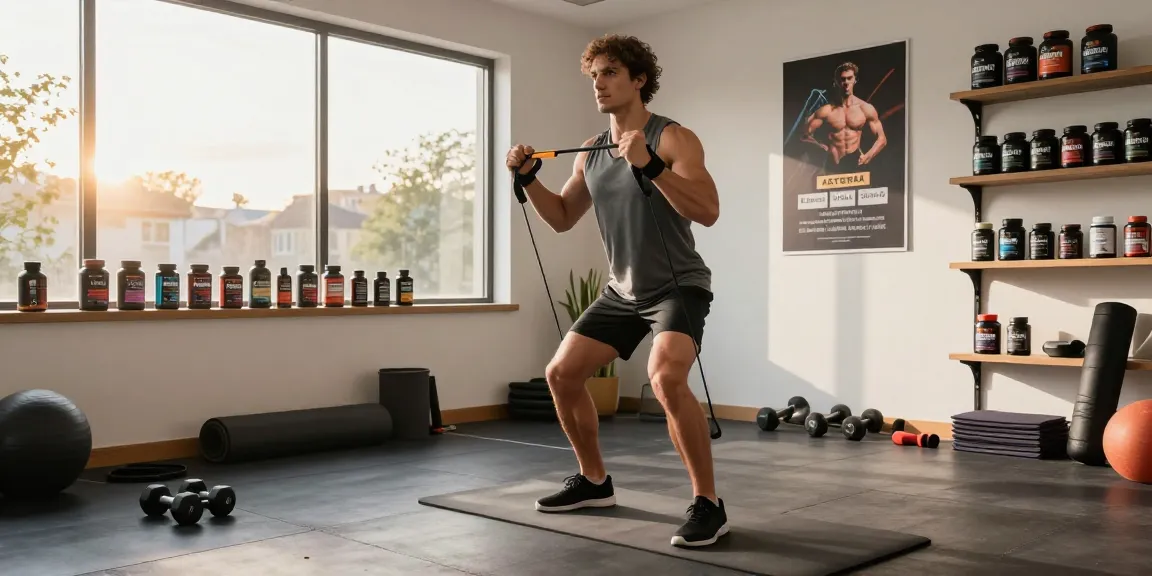 Astera Shop showcasing fitness products in a modern gym during an energizing workout.