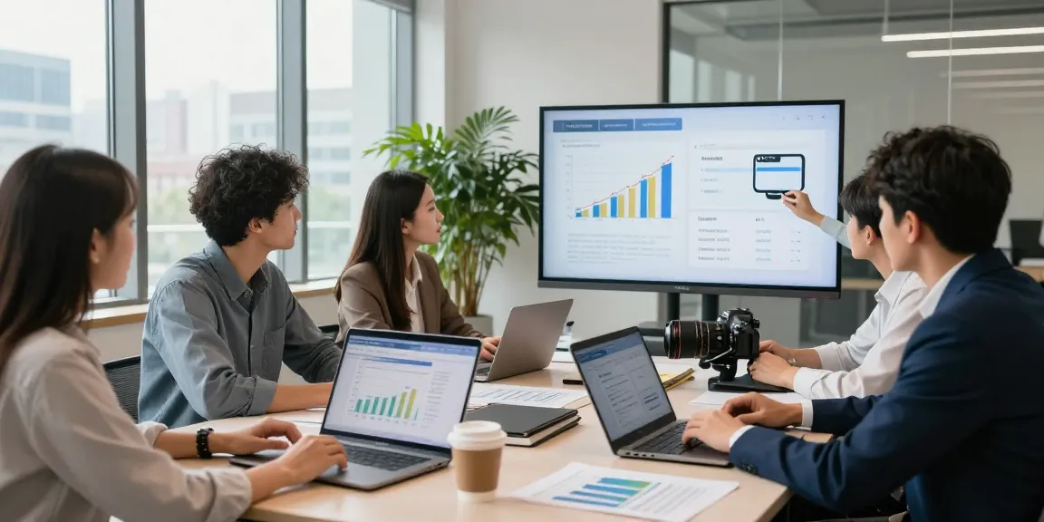 Team comparing british gas business electricity rates in a collaborative office setting.