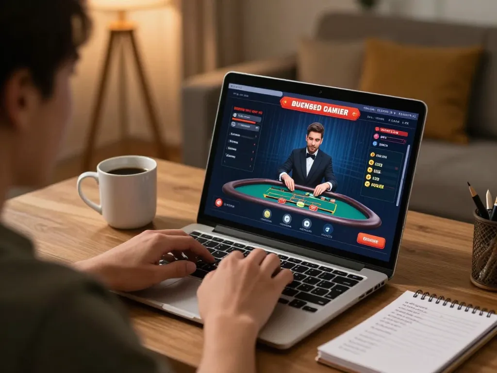 Player engaging in live deal game with 88clbgo interface in a cozy home setting.