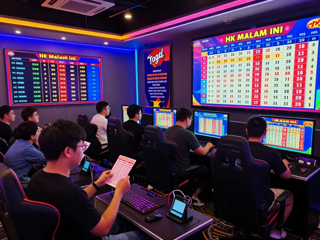 Exciting online Togel Hongkong lottery event showcasing HK Malam Ini results with enthusiastic participants in a vibrant digital gaming room.