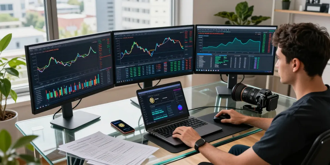 Stellar lumens price prediction trading setup with cryptocurrency charts and digital wallet.