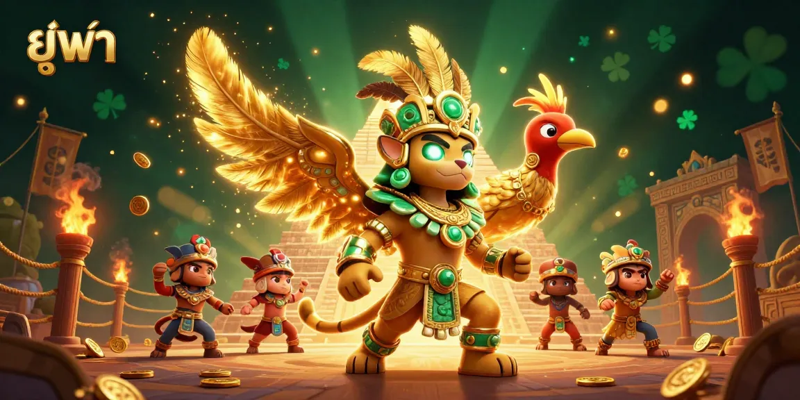 Experience the excitement of ยูฟ่า with vibrant gaming elements and immersive 3D characters in an action-packed illustration.