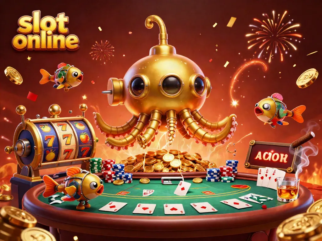 Menghadirkan pengalaman menarik bermain slot online dengan kraken emas dan meja poker yang penuh warna.