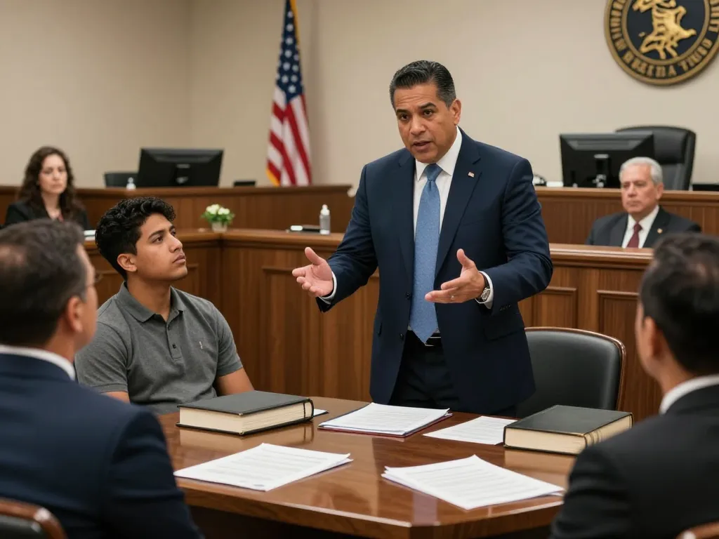 Tampa criminal attorney passionately defending a client in a courtroom, conveying professional legal advocacy.