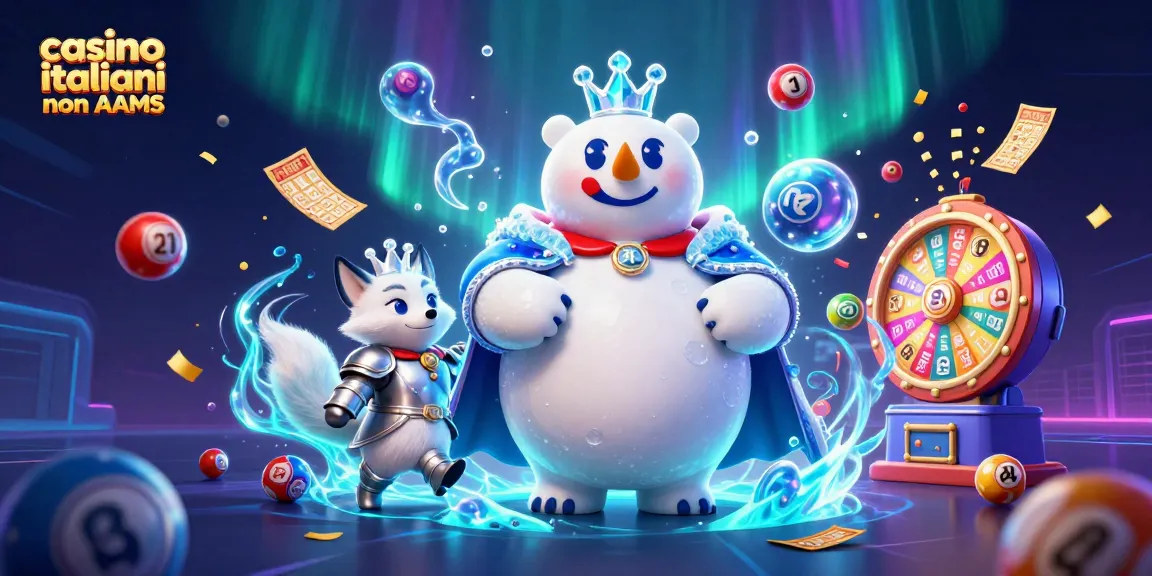 Gioca ai casino italiani non AAMS con un re orso polare e una volpe in un'illustrazione 3D vivace.
