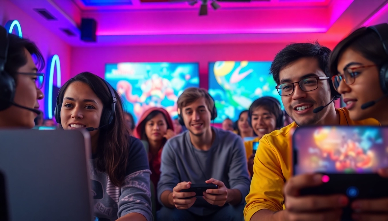 Players immersed in yono game experience showcasing excitement and collaboration.