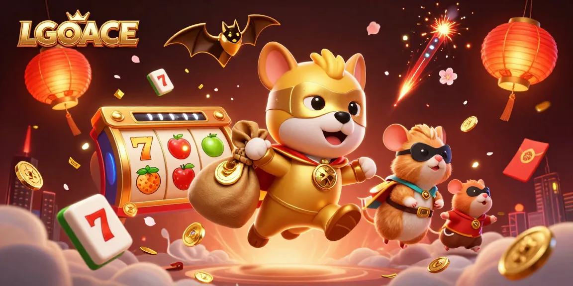 LGOACE offers thrilling slot games with vibrant reels and lucky symbols in an engaging 3D illustration.