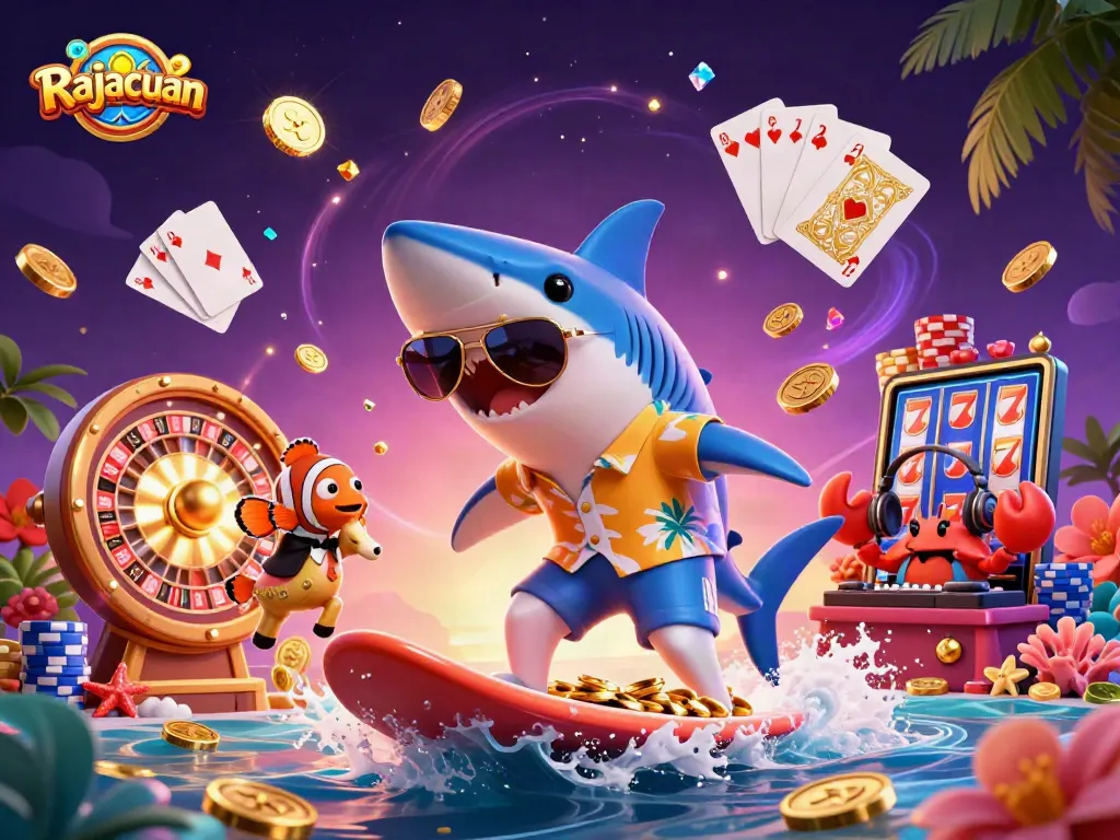Win big at Rajacuan with exciting slot action and vibrant gaming elements in a captivating scene