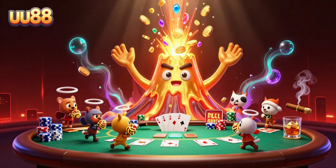 Experience the thrilling game dynamics with uu88 amidst a volcano of treasures.