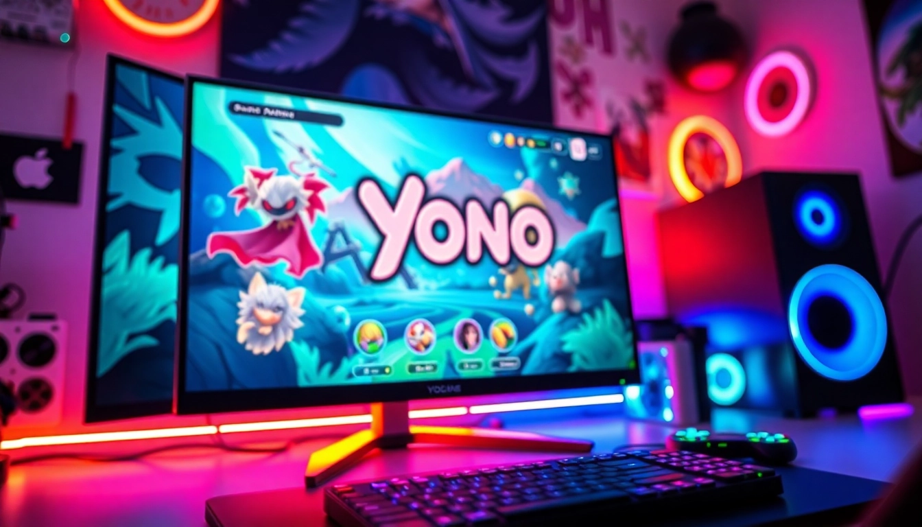 Engaging scene of the Yono game displayed on a modern gaming setup, captivating players.