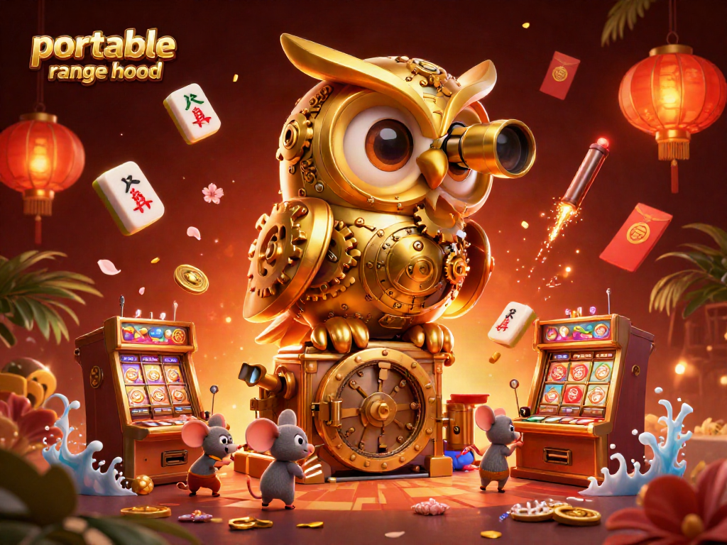 Experience the excitement of portable range hood as a clockwork owl watches over the vibrant casino floor.