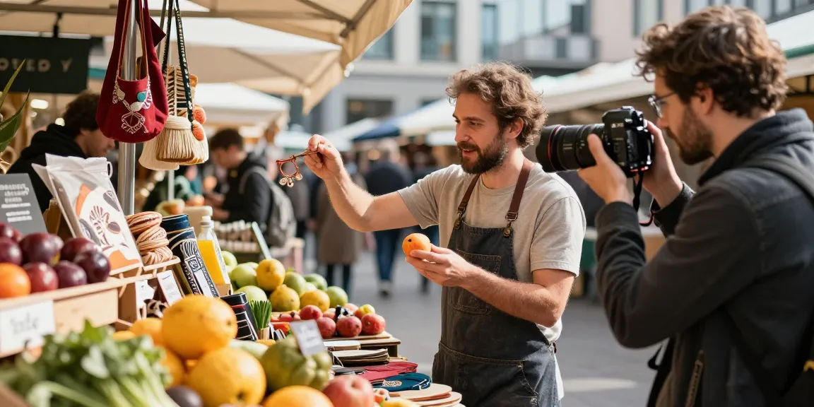 Photographe Commercial à Milan capturant l'authenticité d'un artisan au marché