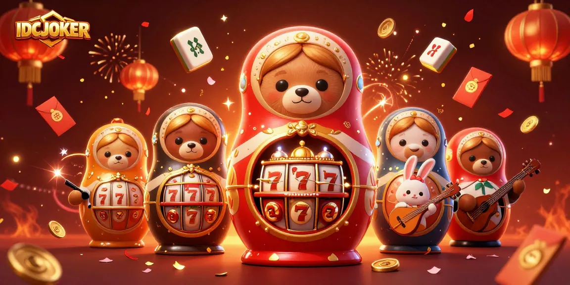 IDCJOKER unveils casino fun with vibrant 3D bears, slot reels, and festive elements.