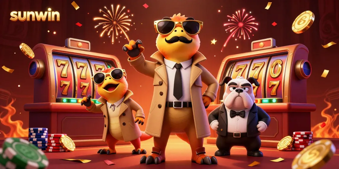Experience thrill with sunwin's dynamic casino scene featuring raptors in disguise entering VIP lounge.