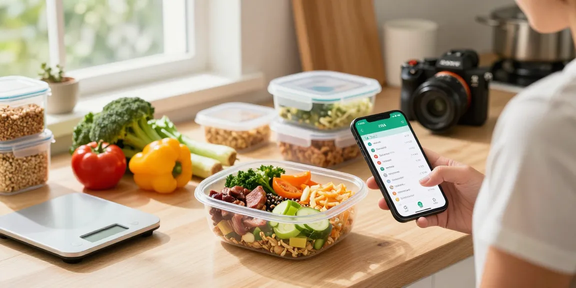 Cooking a healthy meal while using the best macro tracker app to track nutrients and macros.
