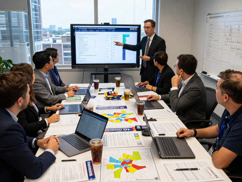 Mass text for political campaigns featured in a vibrant campaign headquarters scene with team collaboration.