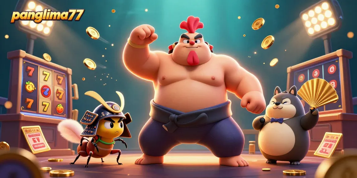 Panglima77 offers an exciting night in the casino with this vibrant slot game scene featuring dynamic characters.