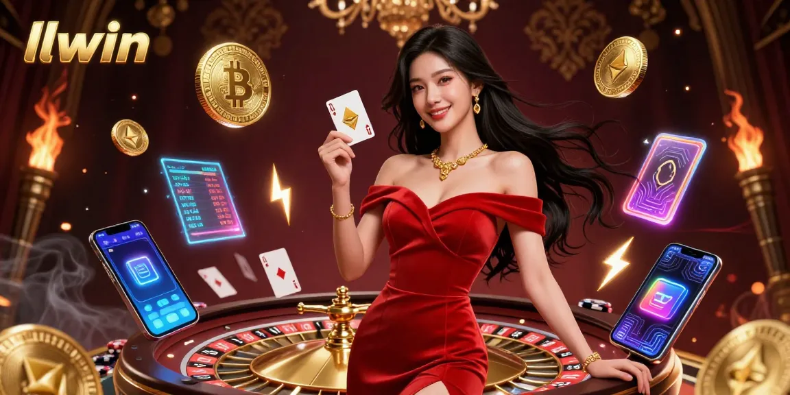 Experience the thrill of llwin with a beautiful dealer at the roulette wheel and dynamic gaming elements.