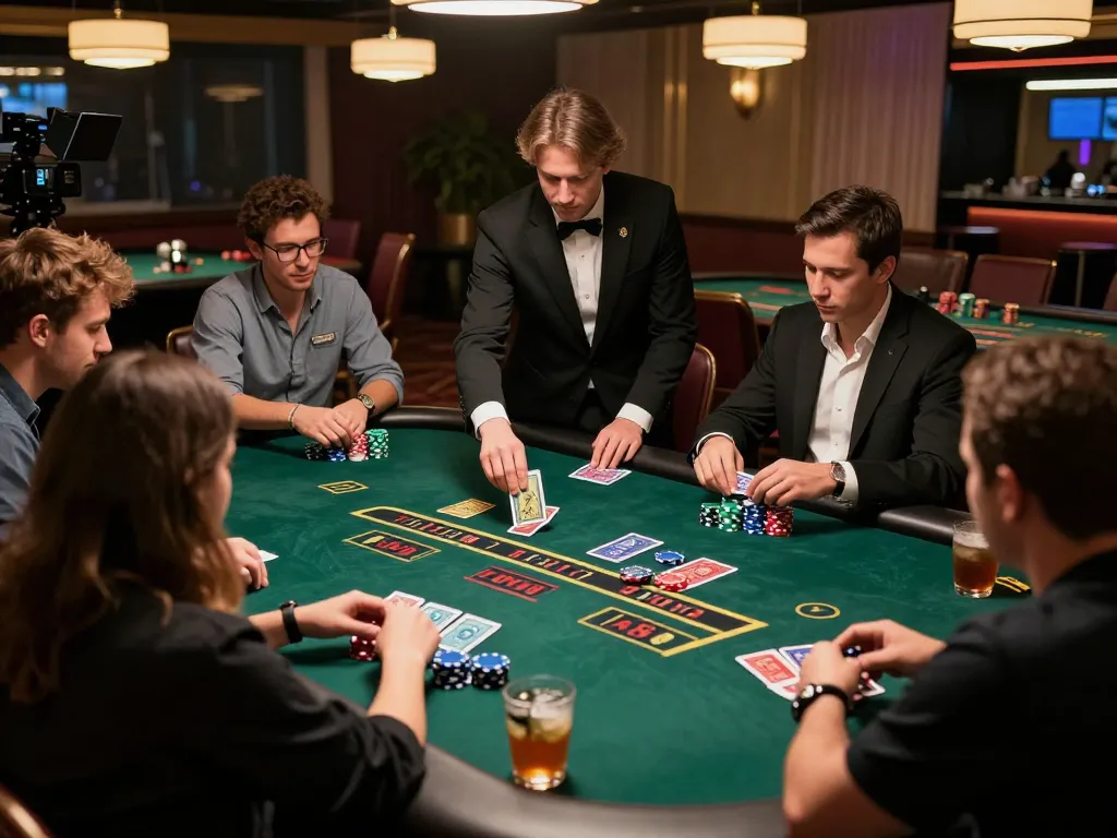 Experience thrilling gameplay at LV88's live dealer blackjack table with engaged players and elegant atmosphere.
