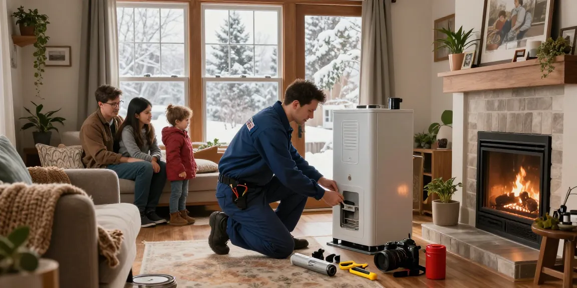 Furnace installation by a technician ensuring warmth in a Denver home.
