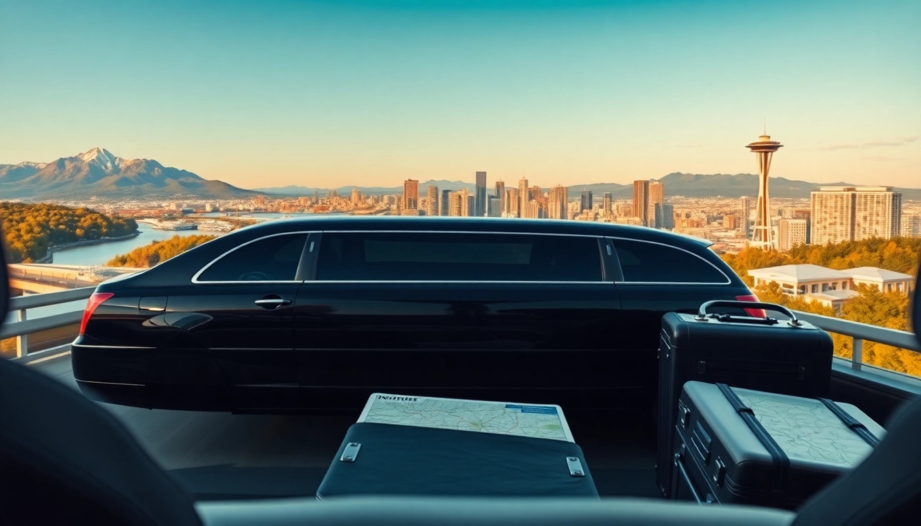 Luxury limo vancouver to seattle traversing scenic views with a focus on style and comfort.