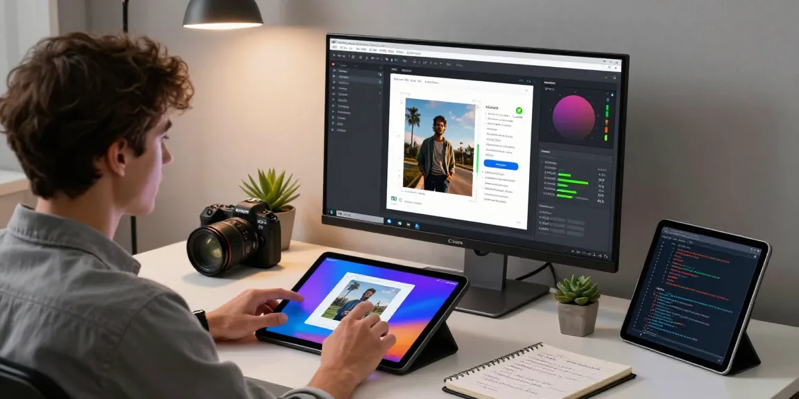 AI detector analysis in a modern workspace with user interacting with software