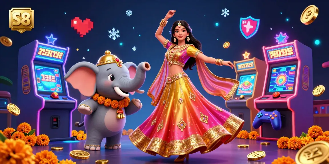 S8 captures new players in a vibrant casino environment with engaging game elements and a stunning illustration.