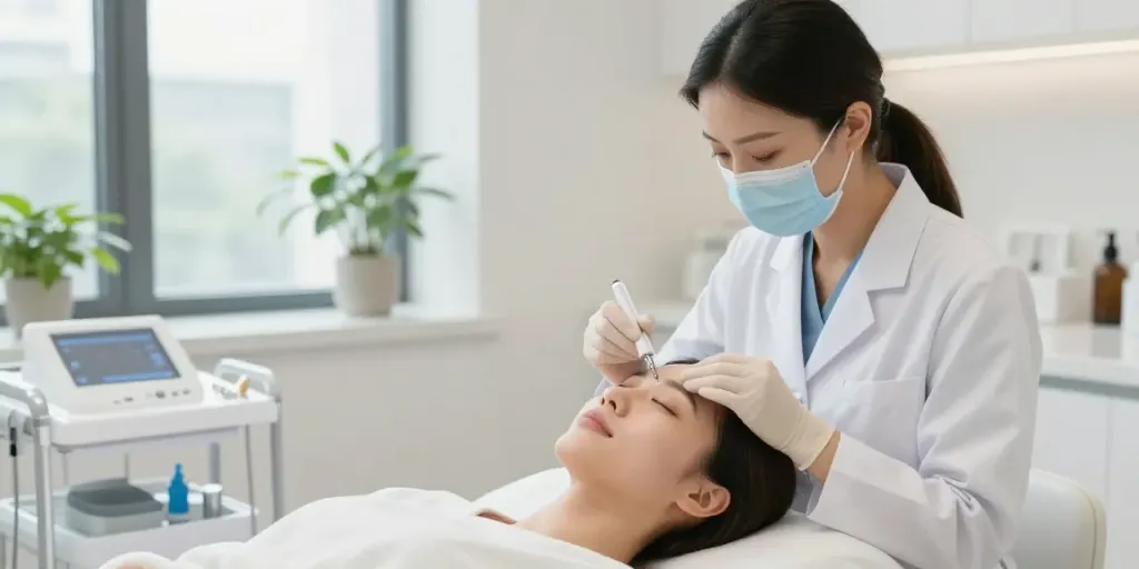 Augenringe entfernen durch professionelle Behandlung in moderner Klinik.