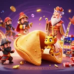 Play and win at bayitoto, featuring a lively 3D casino scene with golden elements and vibrant action.