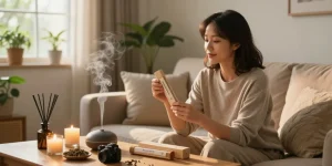Experience tranquility with Bonzai Citrus Herbal Incense 3G online in the UK - unboxing in a warm, cozy setting.