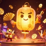 Jouez et gagnez avec le meilleur casino en ligne grâce à cette illustration festive de jeux et de chance.