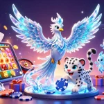 Experience seamless Jai club login with vibrant animated characters and casino games in this 3D illustration.