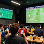 Fans engaging with keobongdahomnay in dynamic sports betting environment during live football matches.